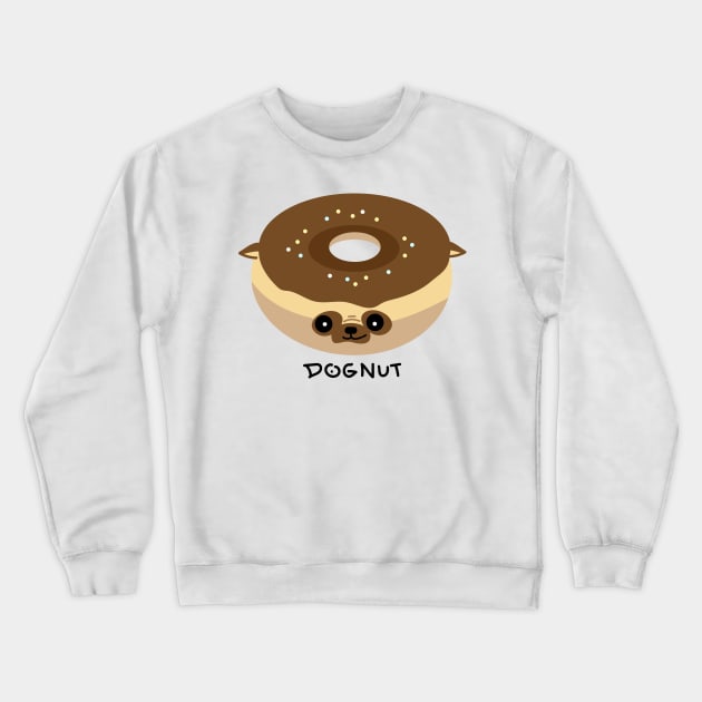 Pug dog donut Crewneck Sweatshirt by spontania